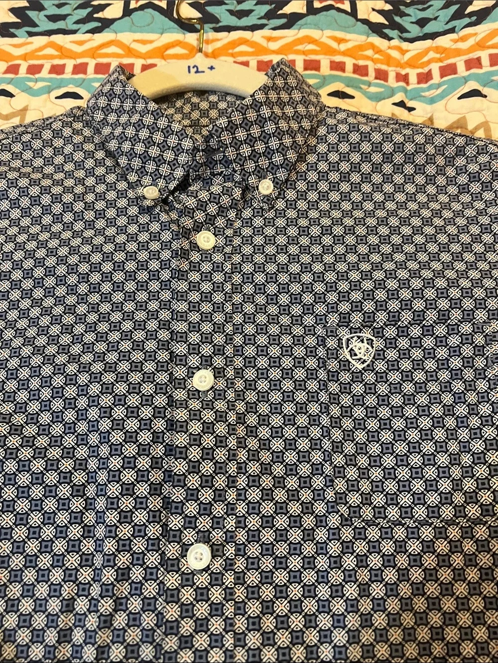 Ariat Men's Navy Geo Button-Down Shirt
